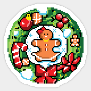 Pixel Art Christmas Gingerbread girl Sticker